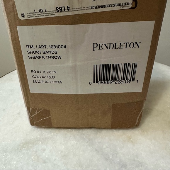 Pendleton Short Sands Red Sherpa Throw Blanket 70" x 50" New in Box Western Boho - Picture 4 of 4
